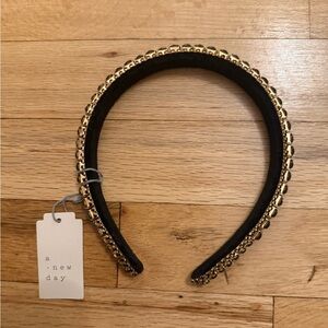 Target A New Day Black and Gold Embellished Headband